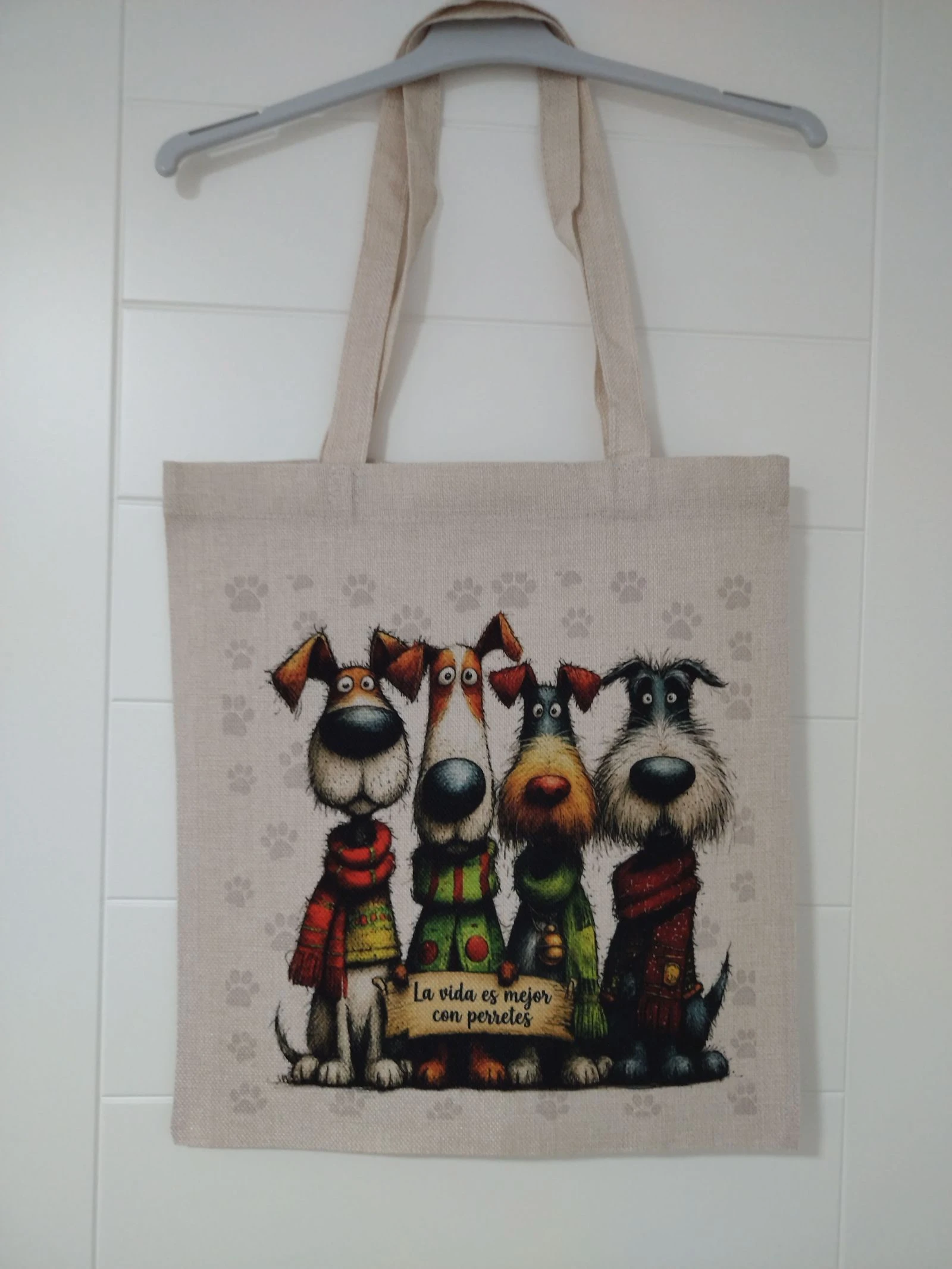 Tote bag Perros con cartel